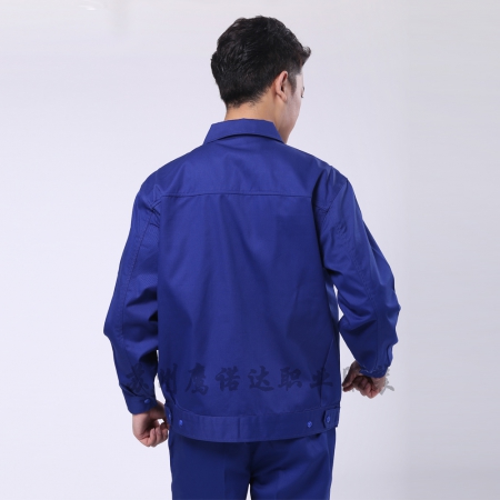 艳蓝色涤棉纱卡公司工服工服工作服款式AC082