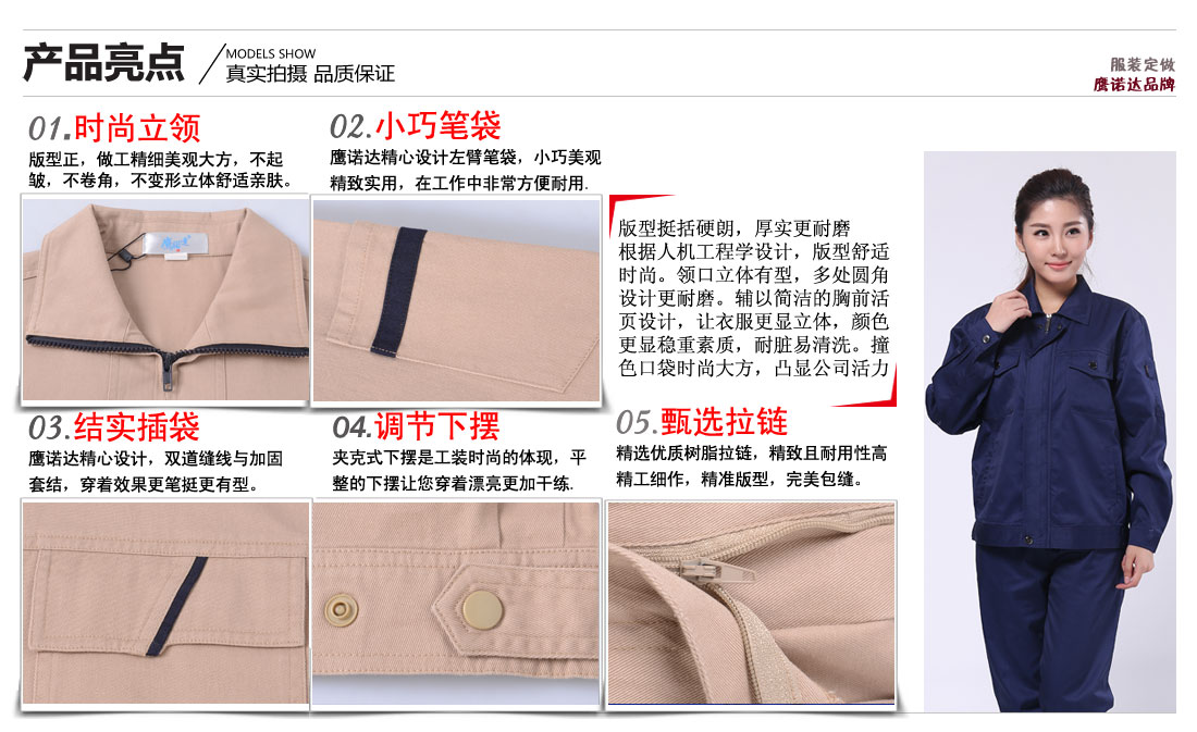 工作服卖点及小细节展示图